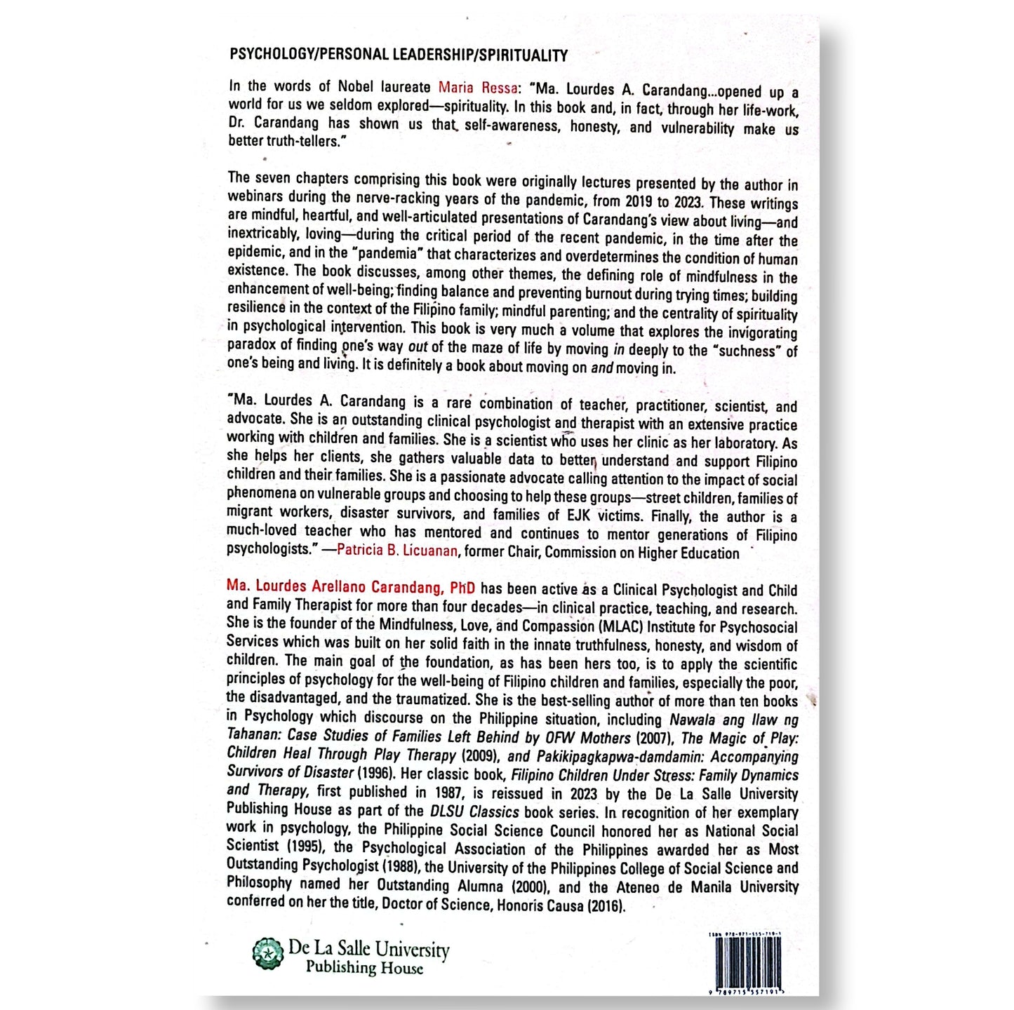 The Way Out Is In: Living and Loving, Pandemic and Beyond by Ma. Lourdes Arellano Carandang