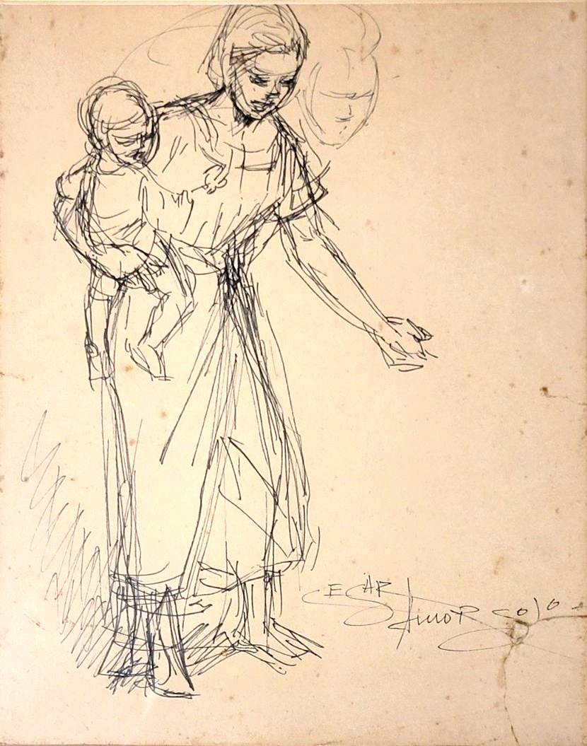 Mother and Child by Cesar Amorsolo