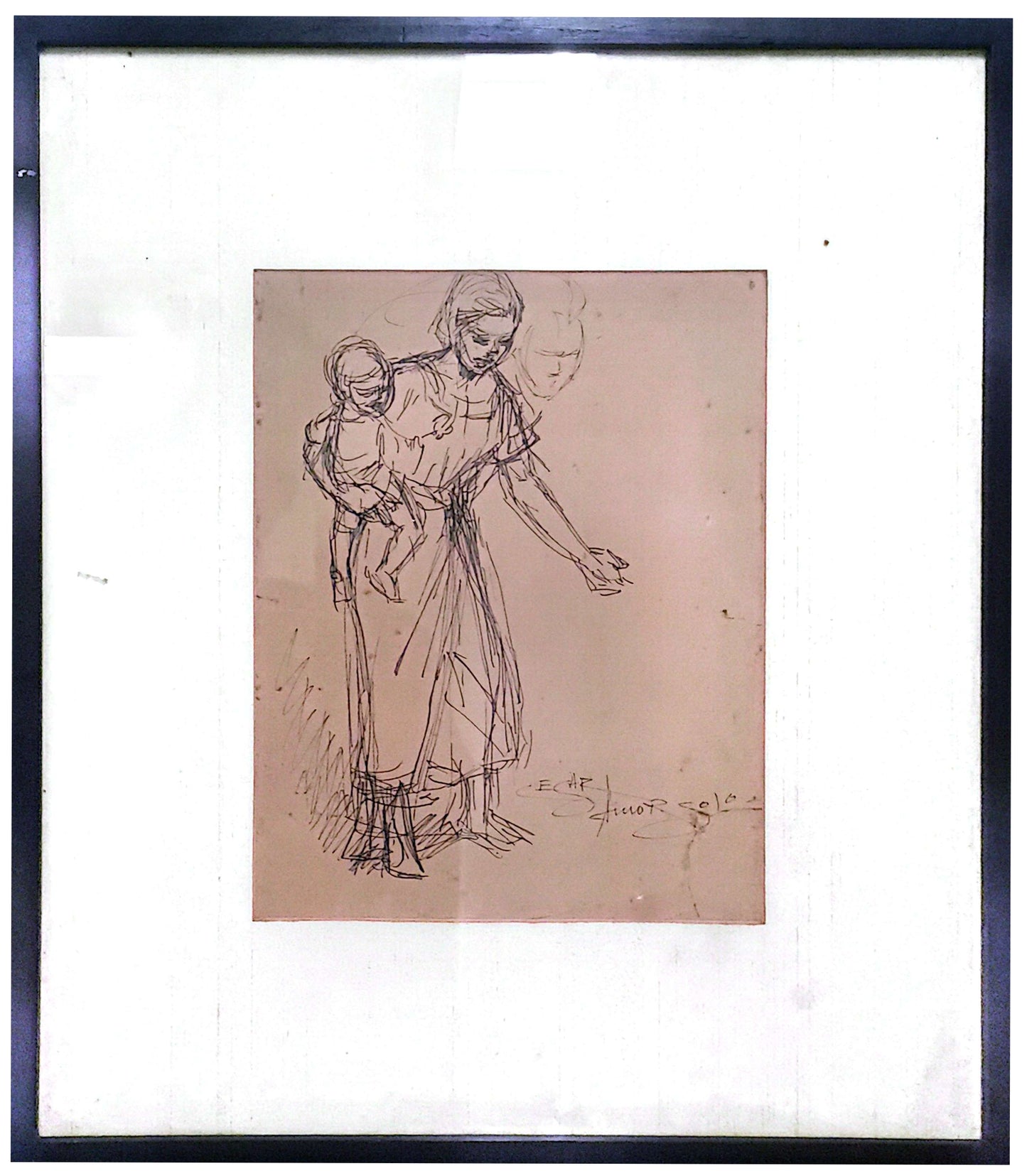 Mother and Child by Cesar Amorsolo